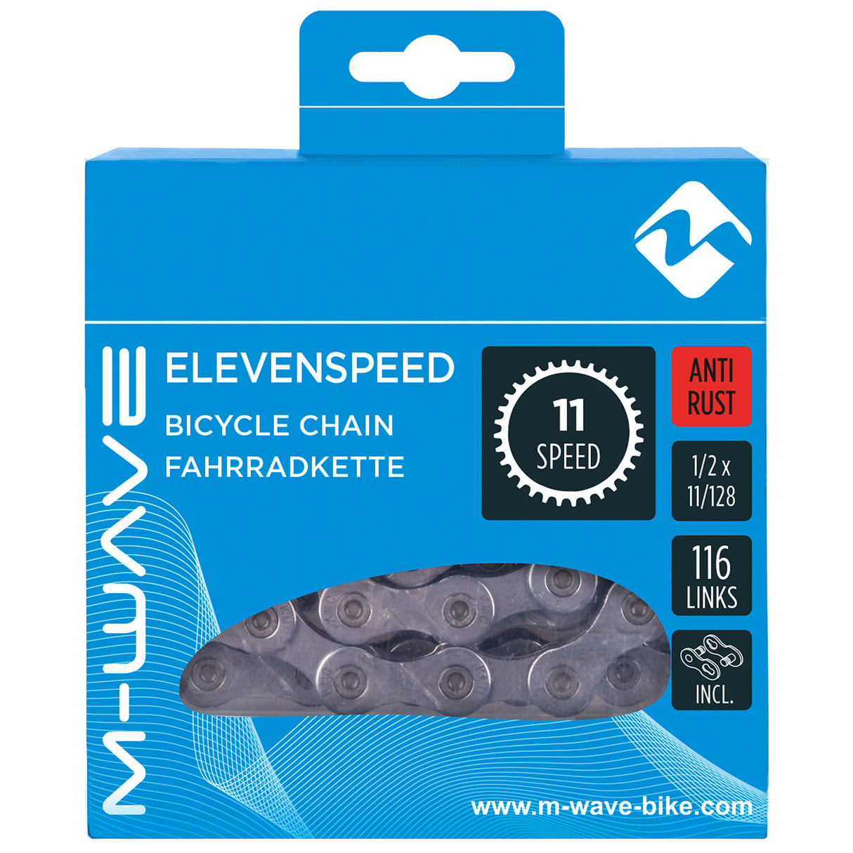 M-Wave (KMC) Collana 11 velocità 11 128 116 Schakels anti Rust in scatola