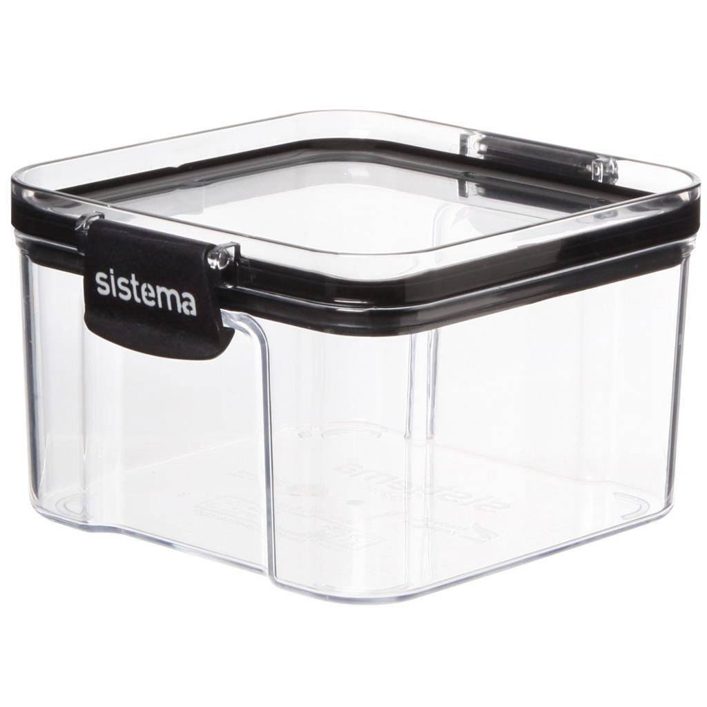 Sistema Stock Box Tritan Square 460 ml przezroczysty czarny