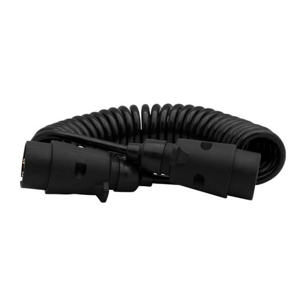 Spiralkabel 7 s. + 12V plugger