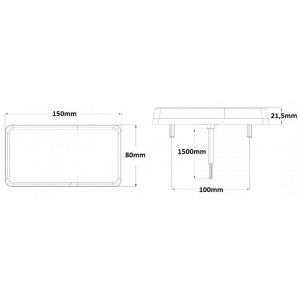 AC Taillight LED Basic 150x80x21.5 mm.