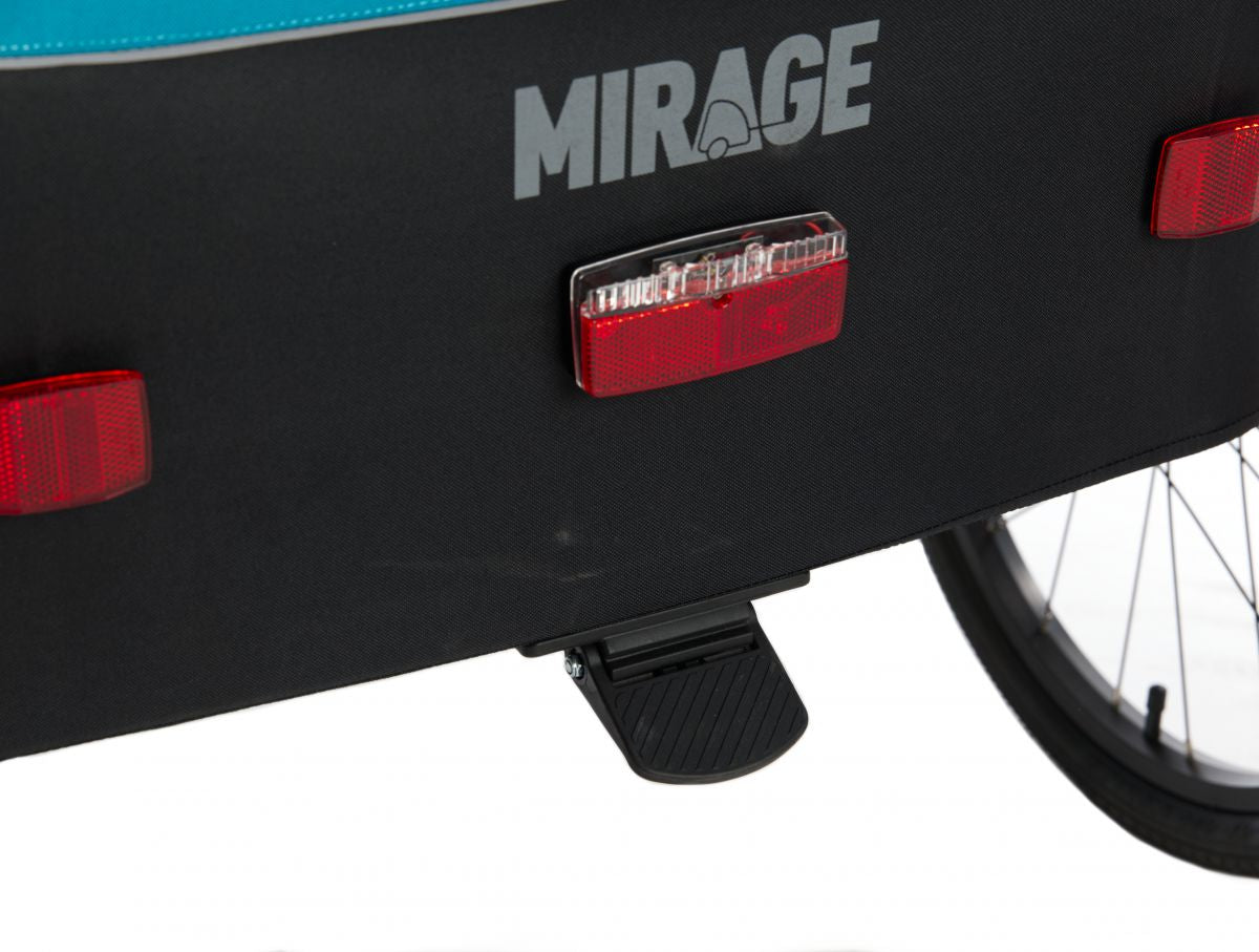 Carrello per bici per bambini Mirage Tommy - Frame in alluminio, Wielvering, 3 -Point Gordel, Blue, 2021