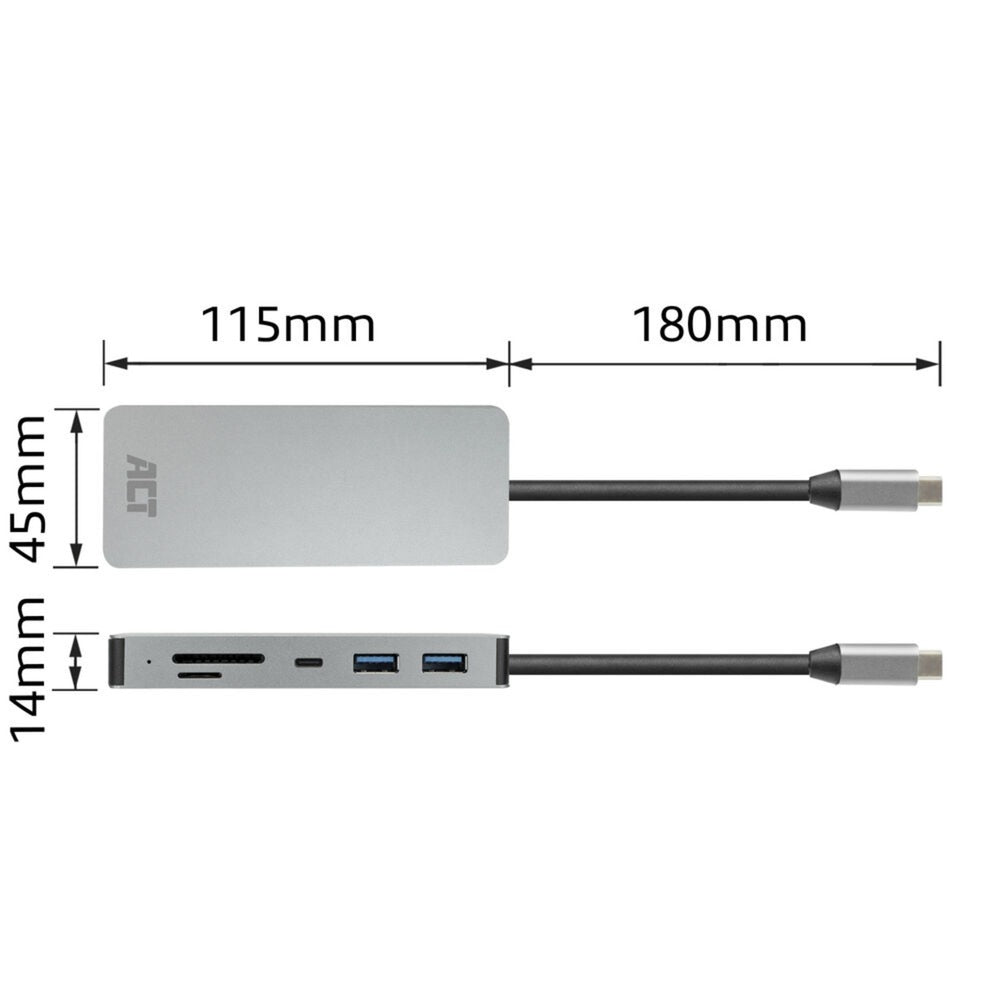 Act connectivity usb-c 4k docking station voor 1 hdmi monitor, ethe