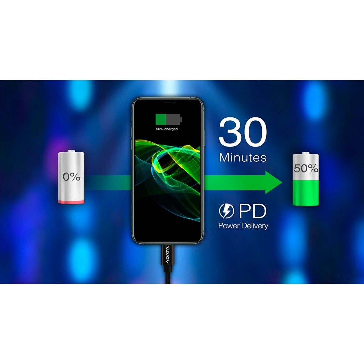 Adata Adata USB 2.0 polnilni kabel, USB-C do strele