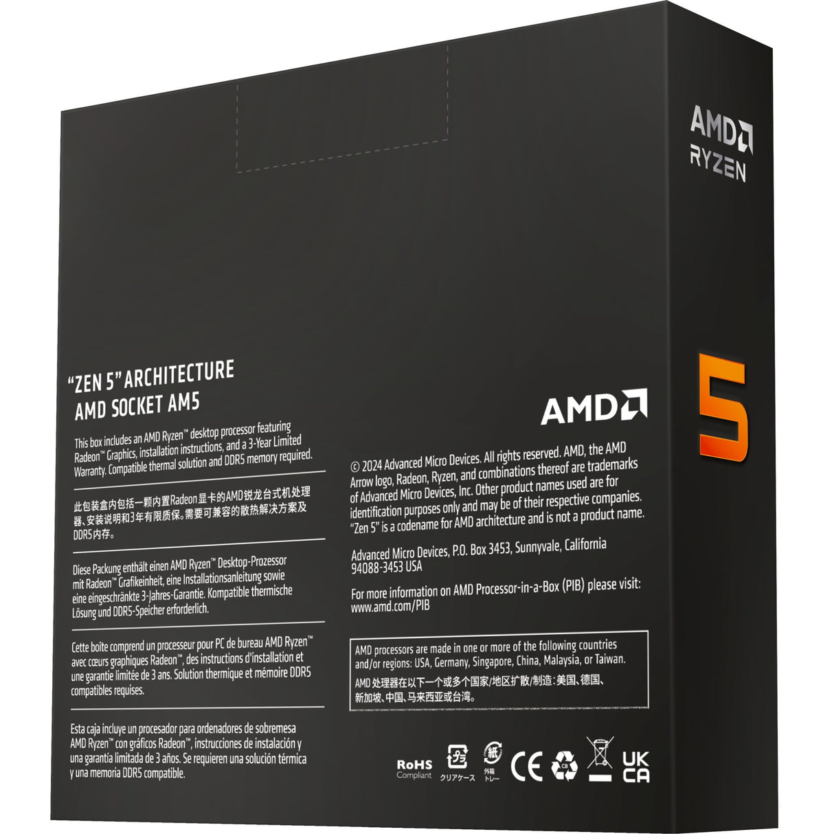 AMD Ryzen 5 9600x, 3,9 GHz (Boost turbo da 5,4 GHz)