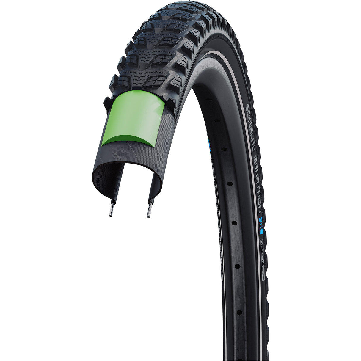 Schwalbe Tire 28-2,15 (55-622) Marathon 365 Performance Black Repoection
