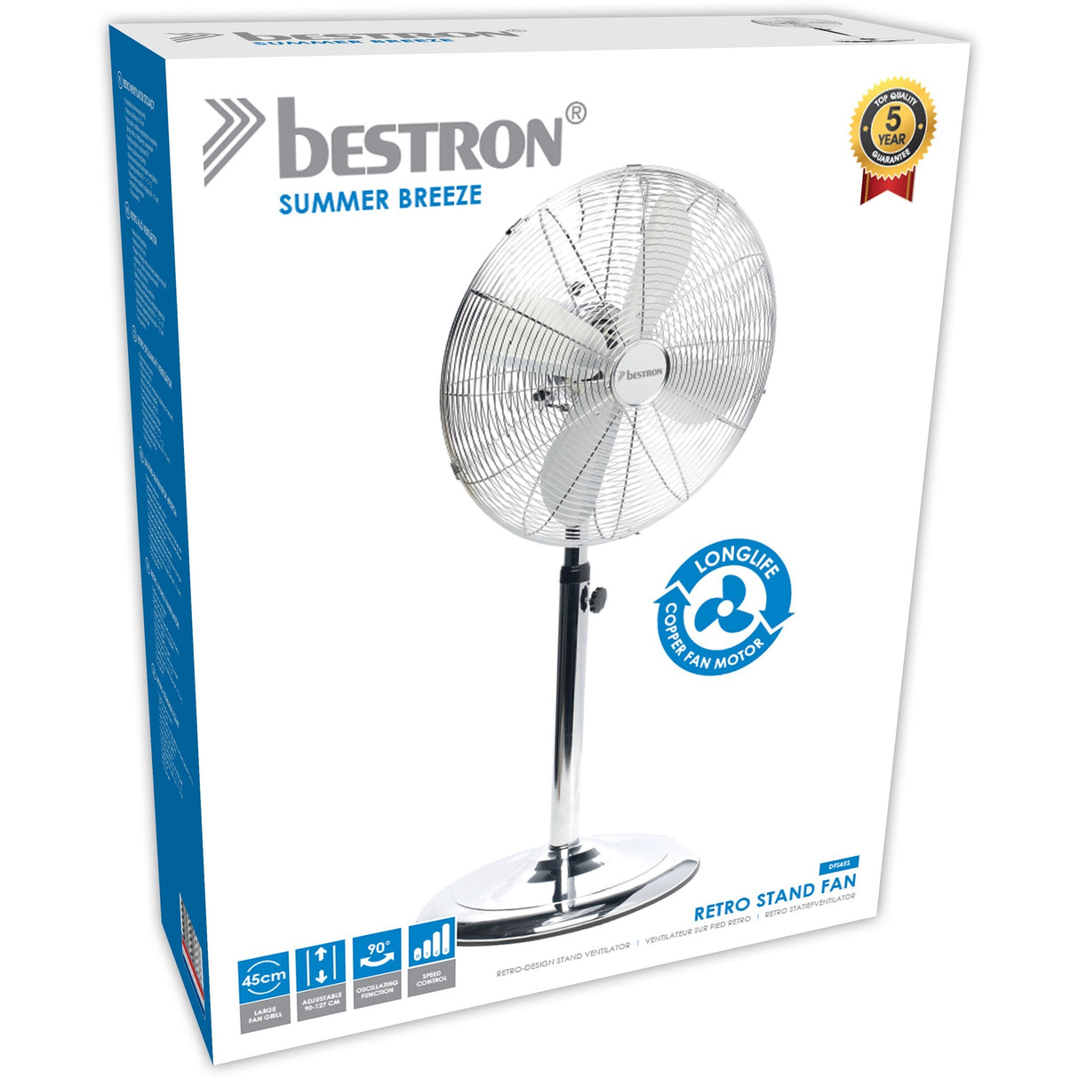 Bestron DFS45S Retro Statiefventilator