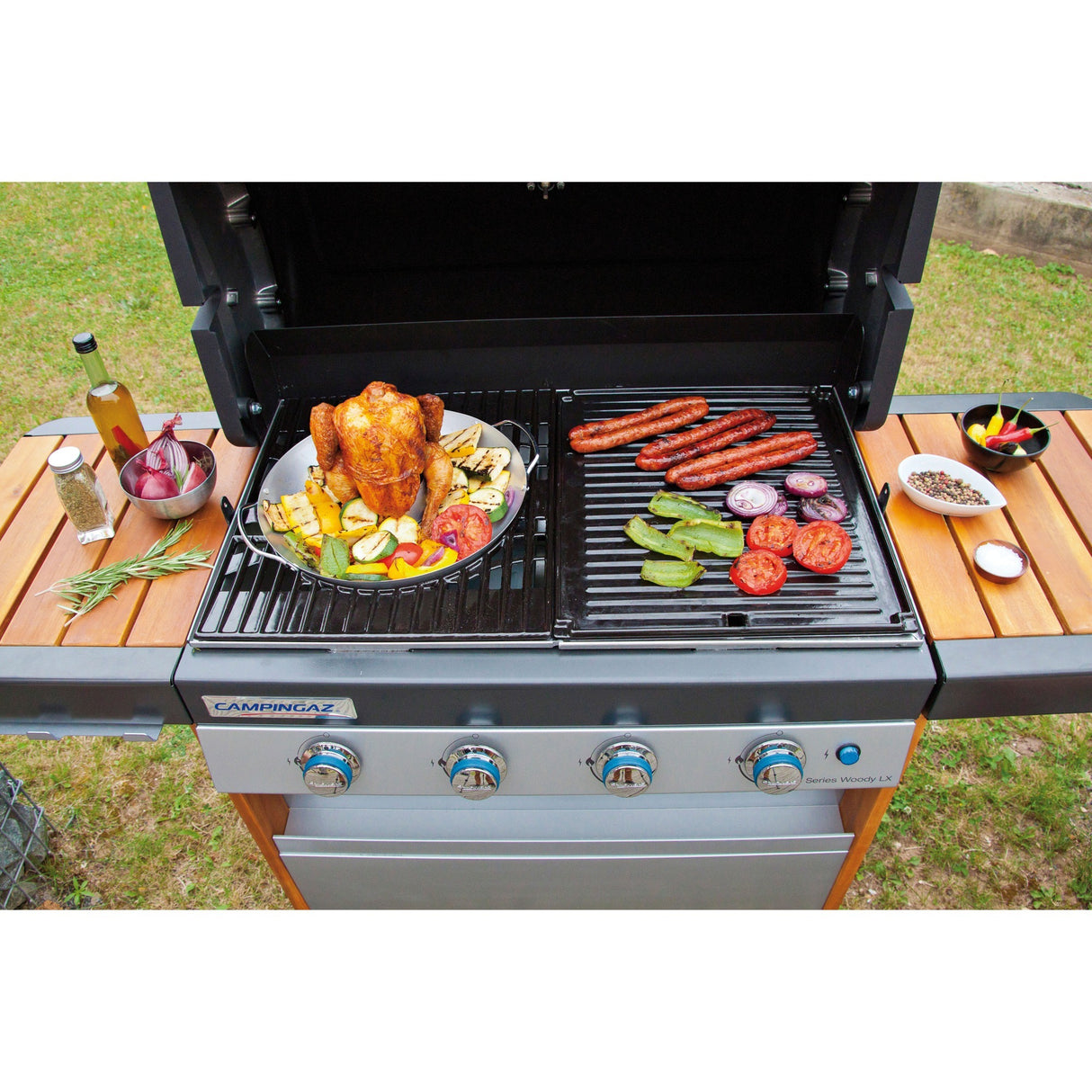 Tostador de aves de corral modular para campingaz