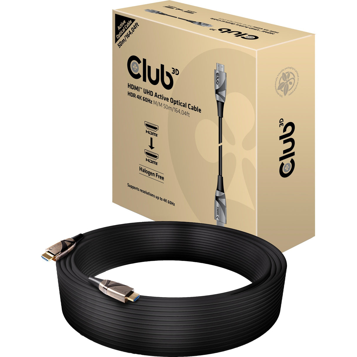 Club 3D HDMI 2.0 UHD Active Optical Cable HDR 4K 60Hz, 50m