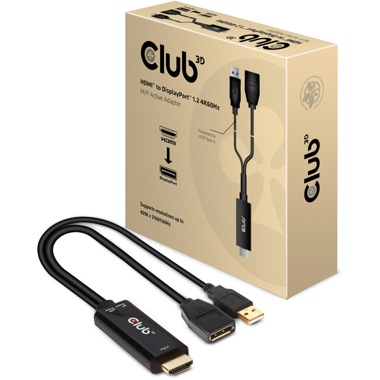 Club 3D HDMI til DisplayPort Active Adapter