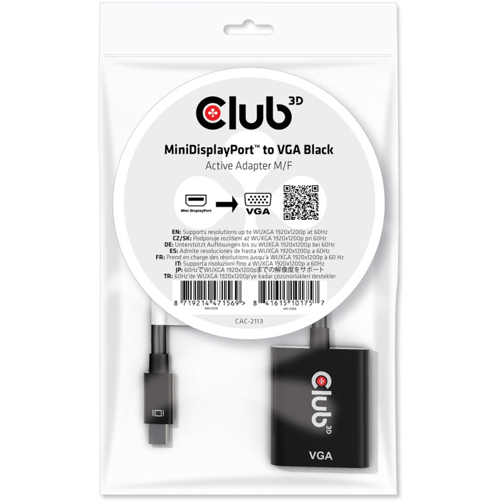 Club 3D Mini DisplayPort till VGA Active Adapter