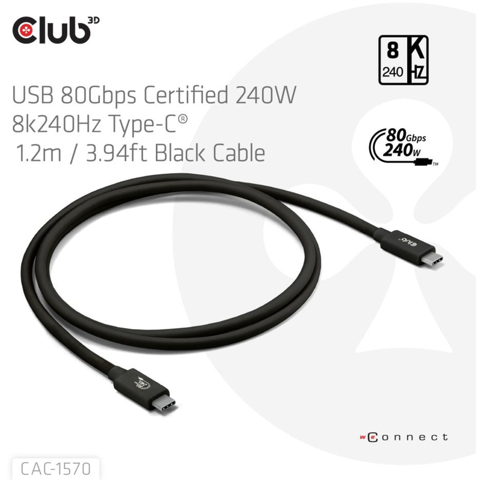 CLUB 3D USB-C 80GBPS CERTIFIRED 240W 8K 240Hz