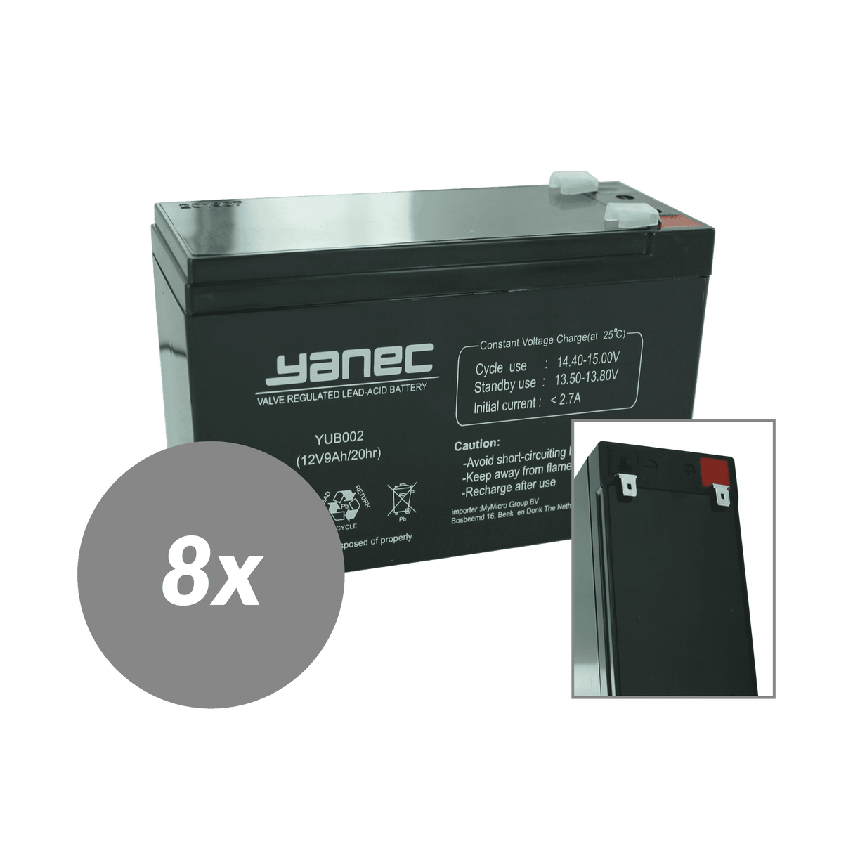 Remplacement de la batterie Yanec UPS Set RBC120 (Câbles excl.)