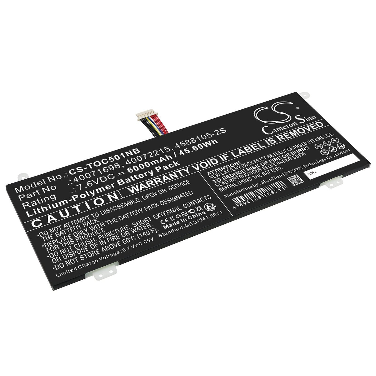 Náhradní notebook baterie 6000 mAh