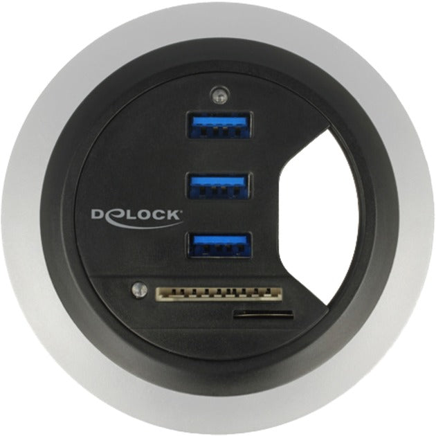 Delock In-Desk Hub 3 Port USB 3.0 + 2 Slot SD Reader