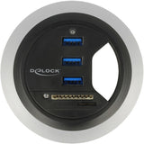 Delock In-Desk Hub 3 Port USB 3.0 + 2 Slot SD Reader