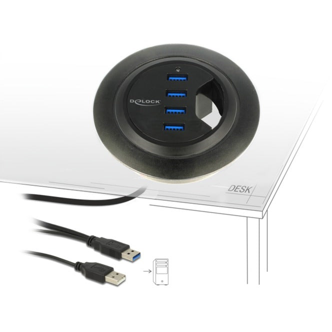 Dellock In-Desk Hub 4 Port USB 3.0