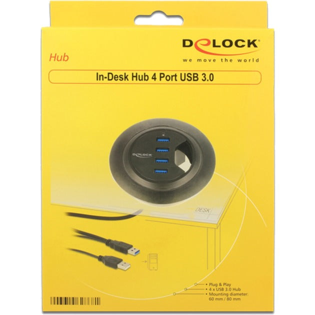 Dellock In-Desk Hub 4 Port USB 3.0
