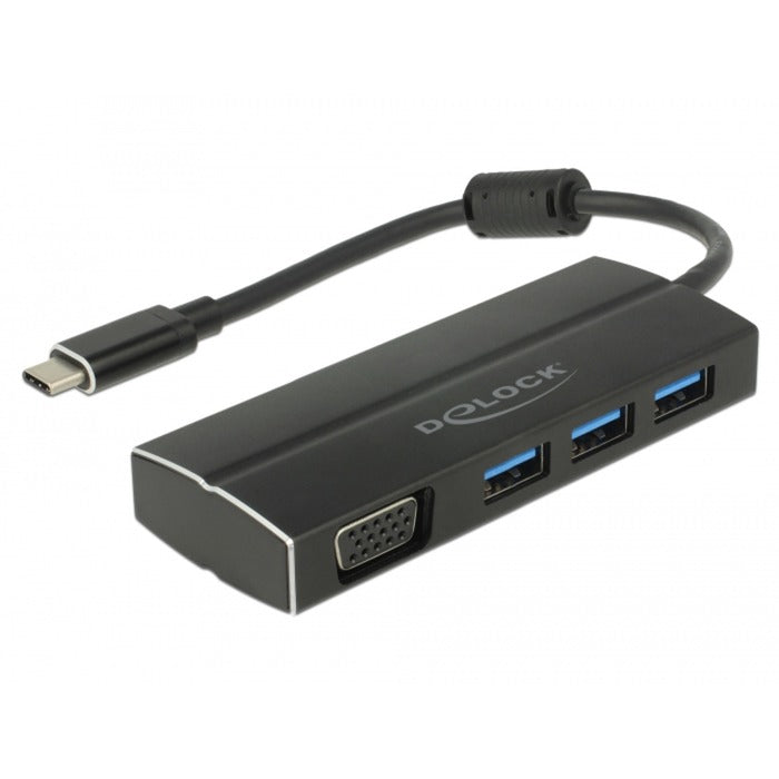 Delock USB-C 3.1> 3x USB-A 3.0 nav + 1x VGA