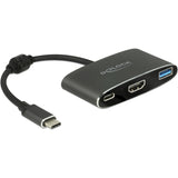 Delock USB-C Mand> HDMI kvindelig + USB-A + USB-C PD