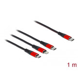 DeLOCK USB-oplaadkabel 3-in-1 USB-C naar Lightning + Micr