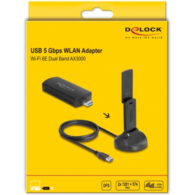 Delock Wi-Fi 6. Dual Band WLAN USB-adapter AX3000