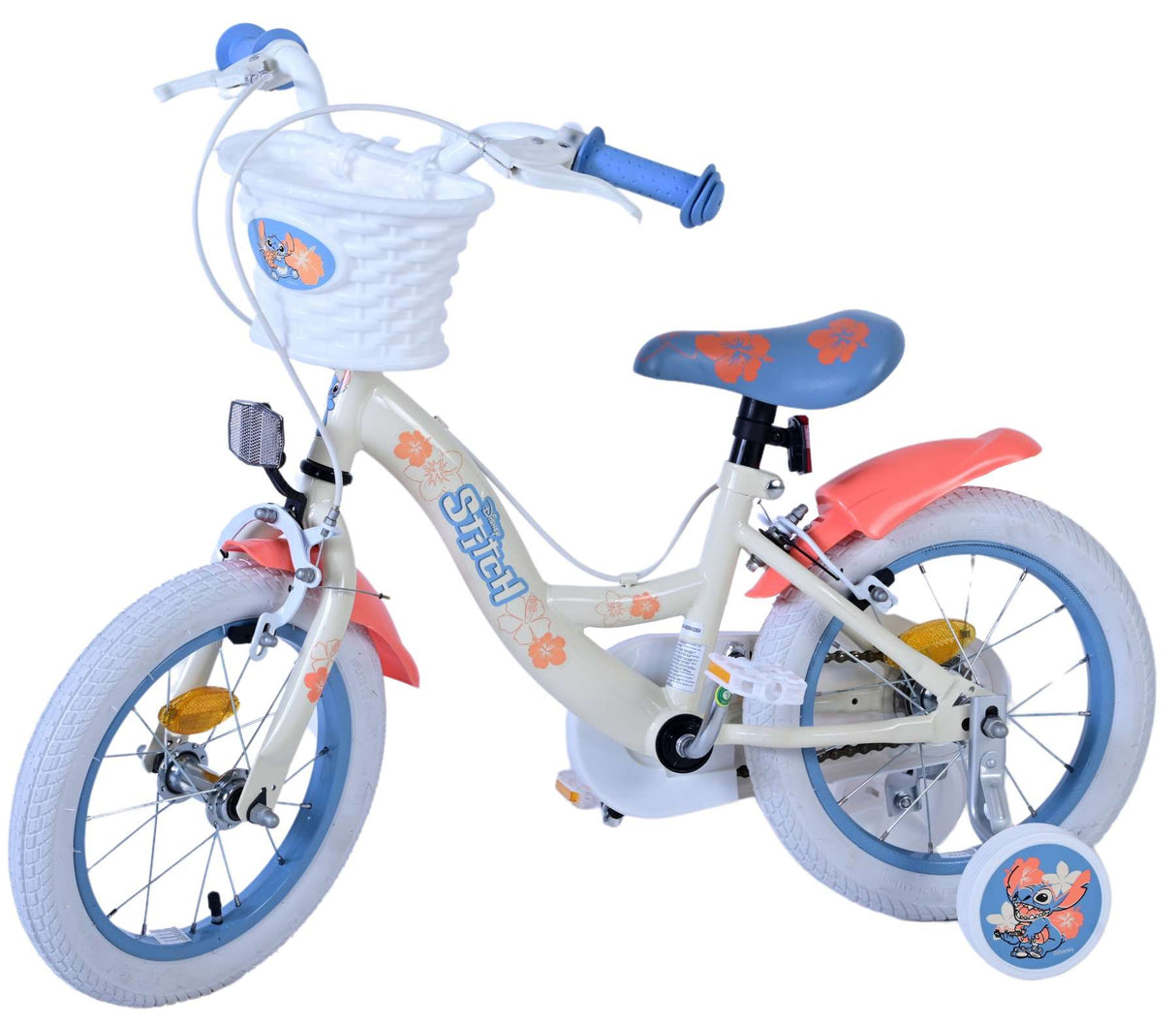 Cucire le ragazze in bici per bambini da 14 pollici freni a due mani blu di corallo