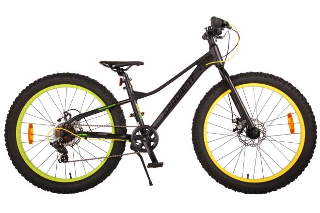 Volare Gradient Children's Bicycle - Pojkar - 24 tum - Black Green Yellow - 7 Speed ​​- Prime Collection