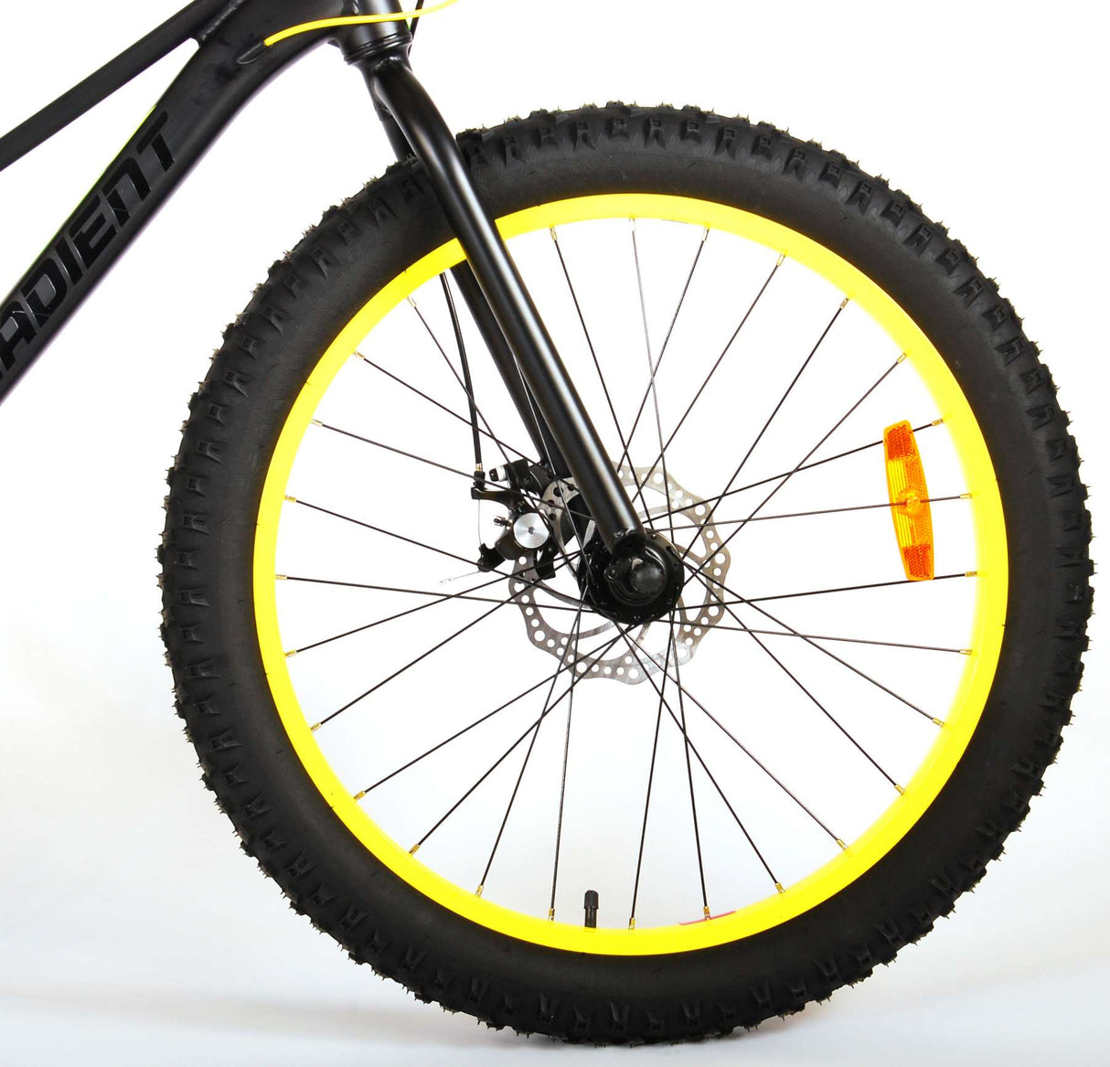 Volare Gradient Children's Bicycle - Pojkar - 24 tum - Black Green Yellow - 7 Speed ​​- Prime Collection