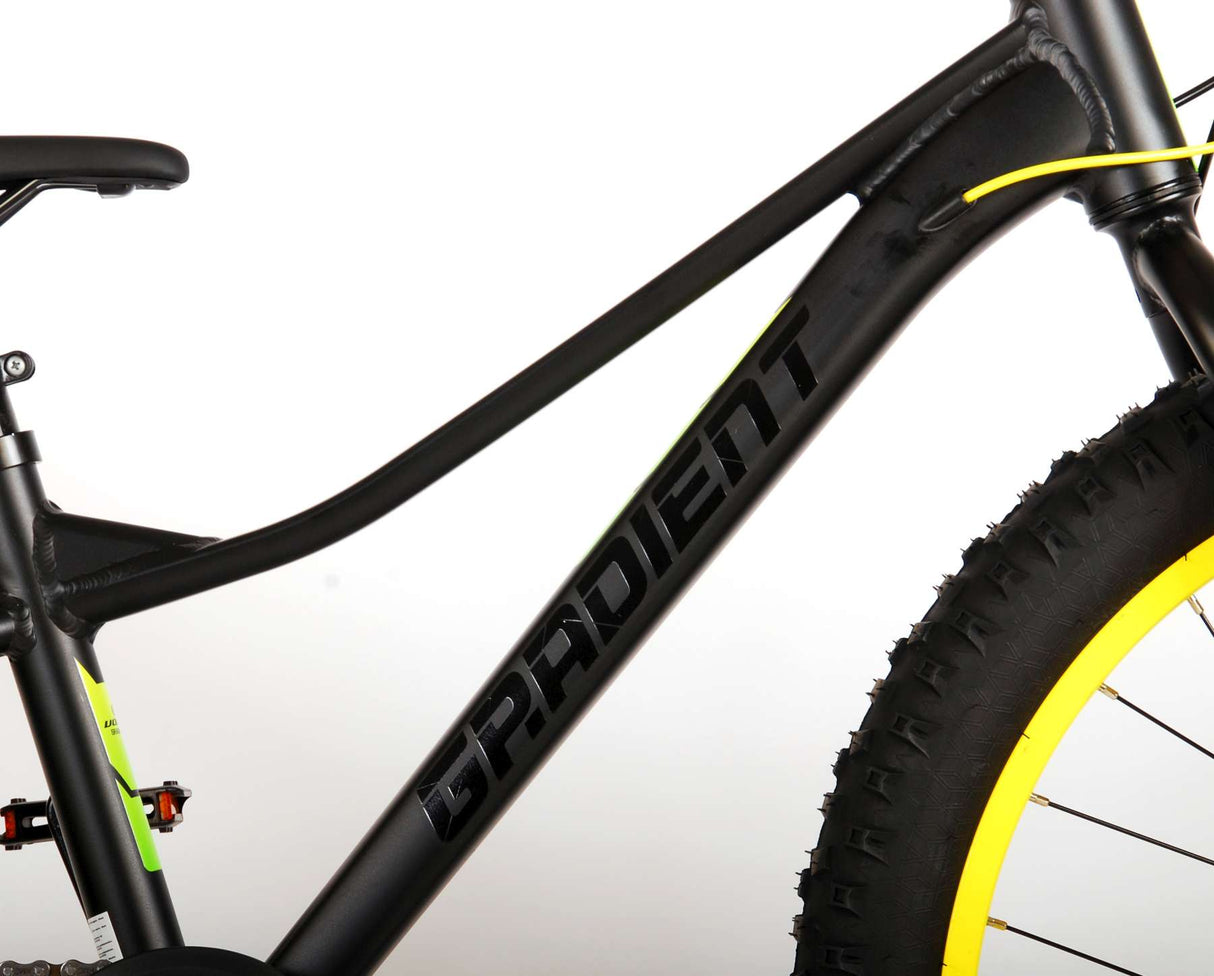 Volare Gradient Children's Bicycle - Pojkar - 24 tum - Black Green Yellow - 7 Speed ​​- Prime Collection