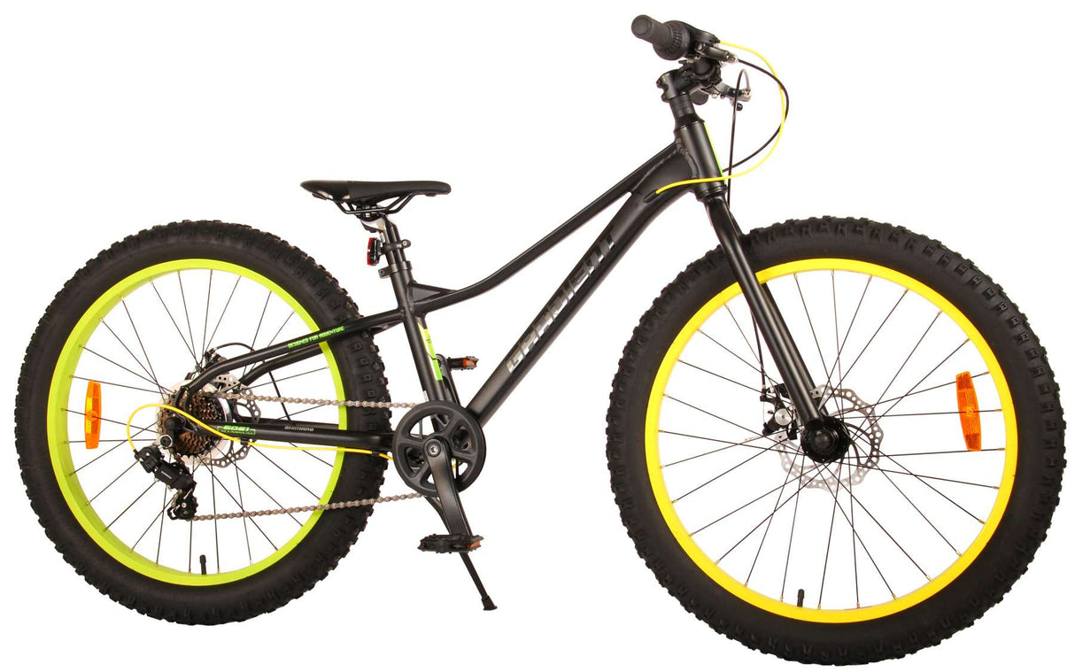 Volare Gradient Children's Bicycle - Pojkar - 24 tum - Black Green Yellow - 7 Speed ​​- Prime Collection