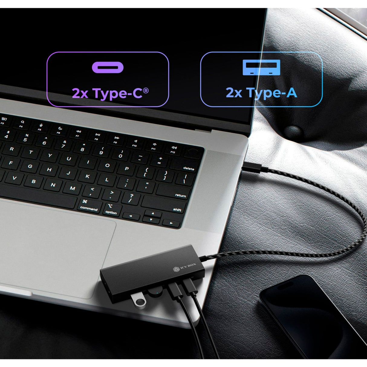 Basella gelida 4-alimentazione Hub con USB-C 3.2 Gen 2