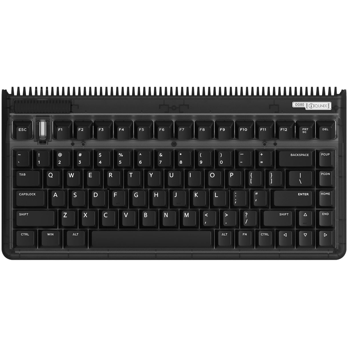 Iqunix OG80 brezžična mehanska tipkovnica temna stranska brezžična tipka