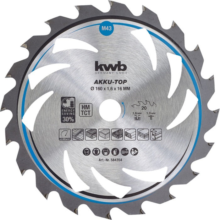 Kwb dënn -Stawing Circular gesinn Blade, mat haarde Metal verstäerkt
