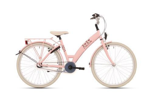 Bikefun Bike Fun 24 -Zoll Girls Bike 3V viele Liebe Adobe Pink