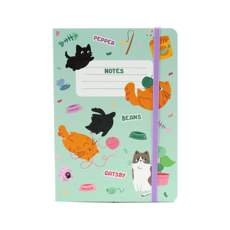 BASS CO Cats Recycled A5 Fored Notebook