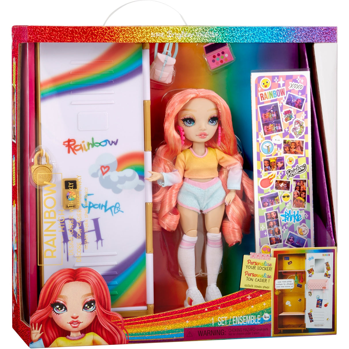 MGA Entertainment Rainbow High Design Locker and Pinkly Paige