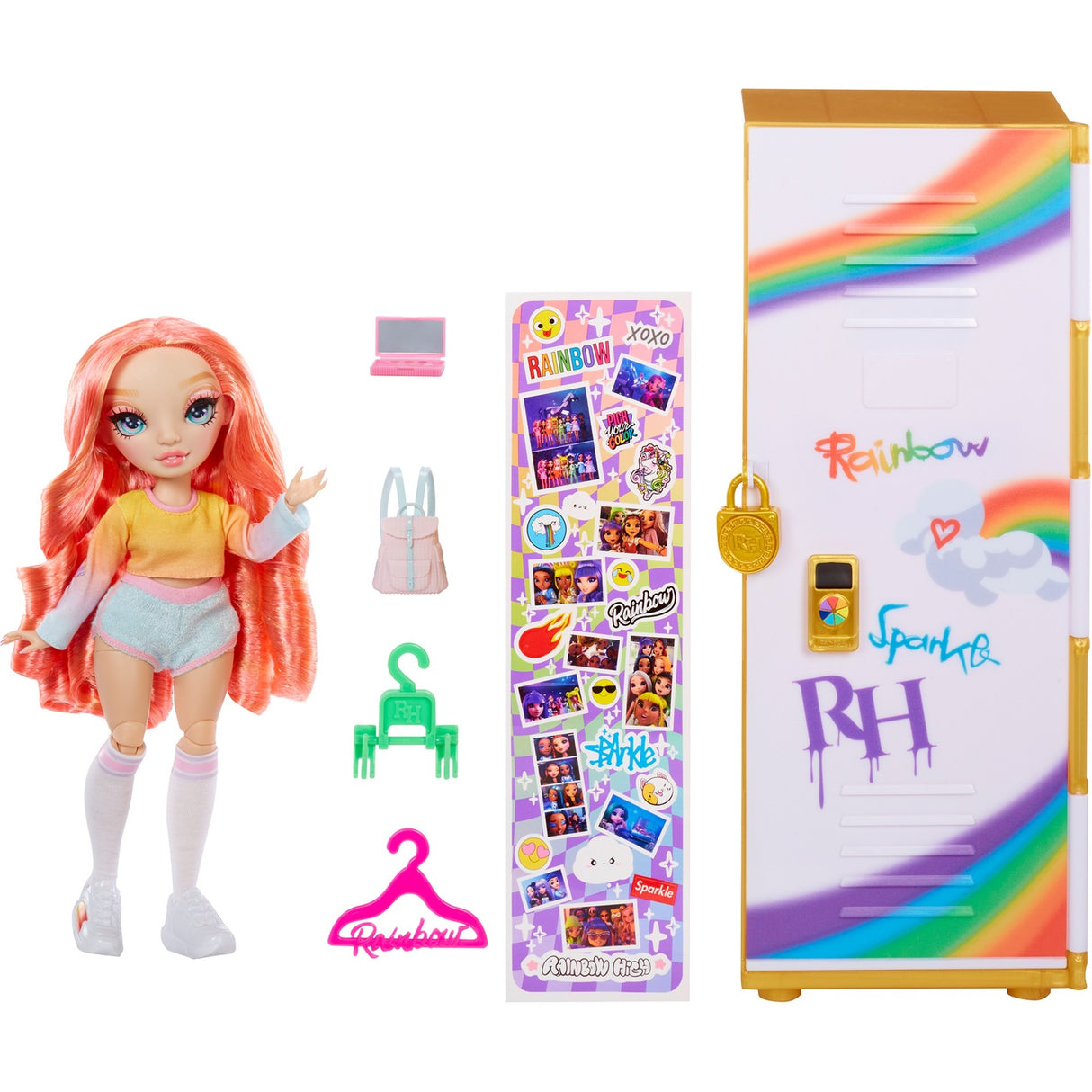 MGA Entertainment Rainbow High Design Locker and Pinkly Paige