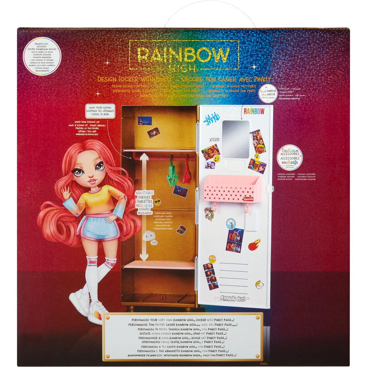 MGA Entertainment Rainbow High Design Locker and Pinkly Paige