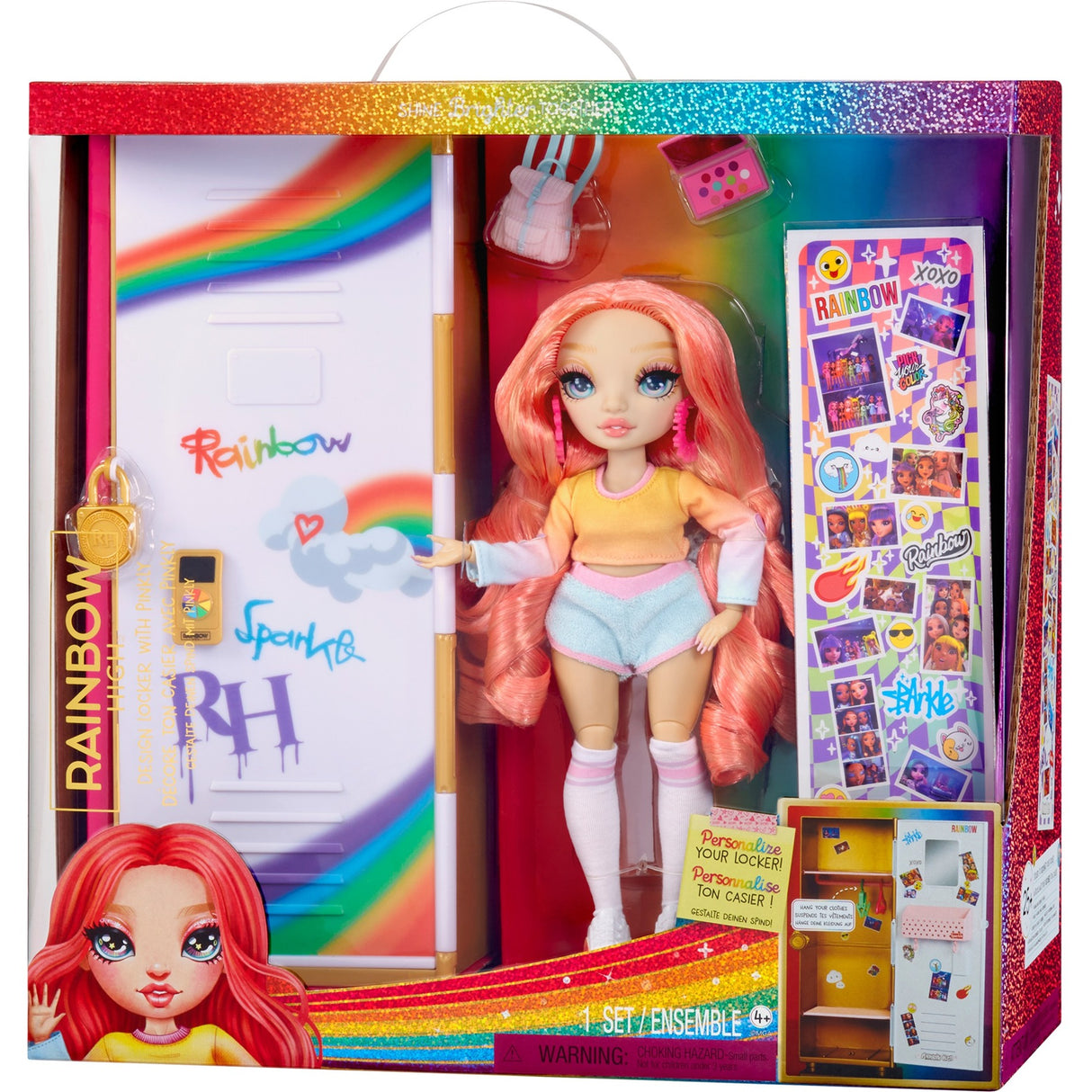 MGA Entertainment Rainbow High Design Locker and Pinkly Paige