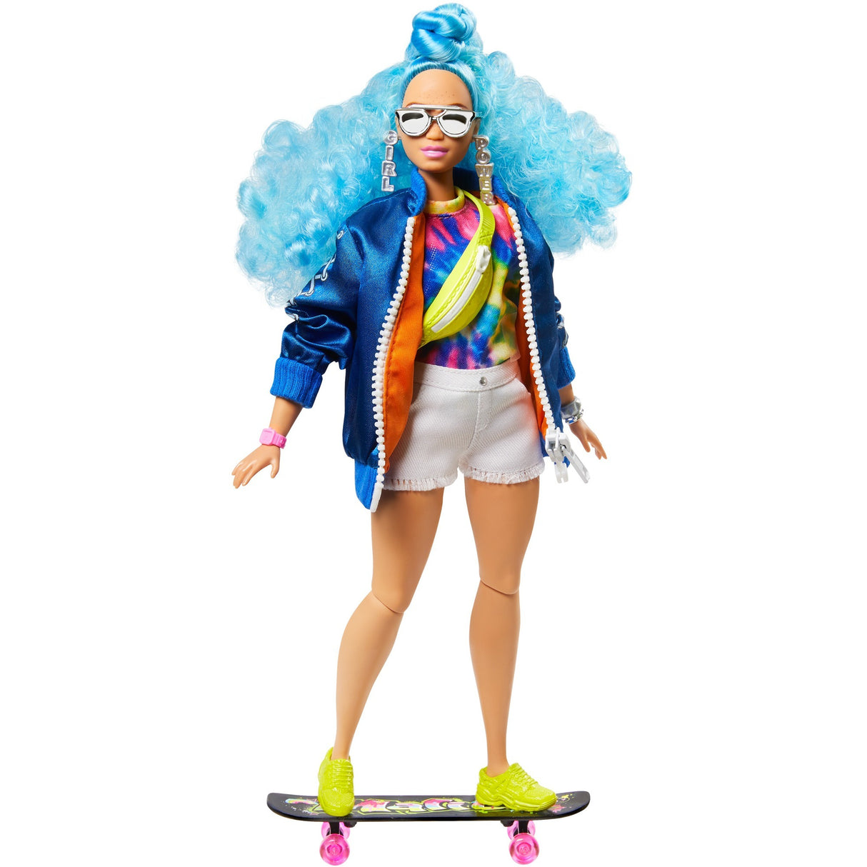 Mattel Extra Doll #4 con skateboard 2 gattini