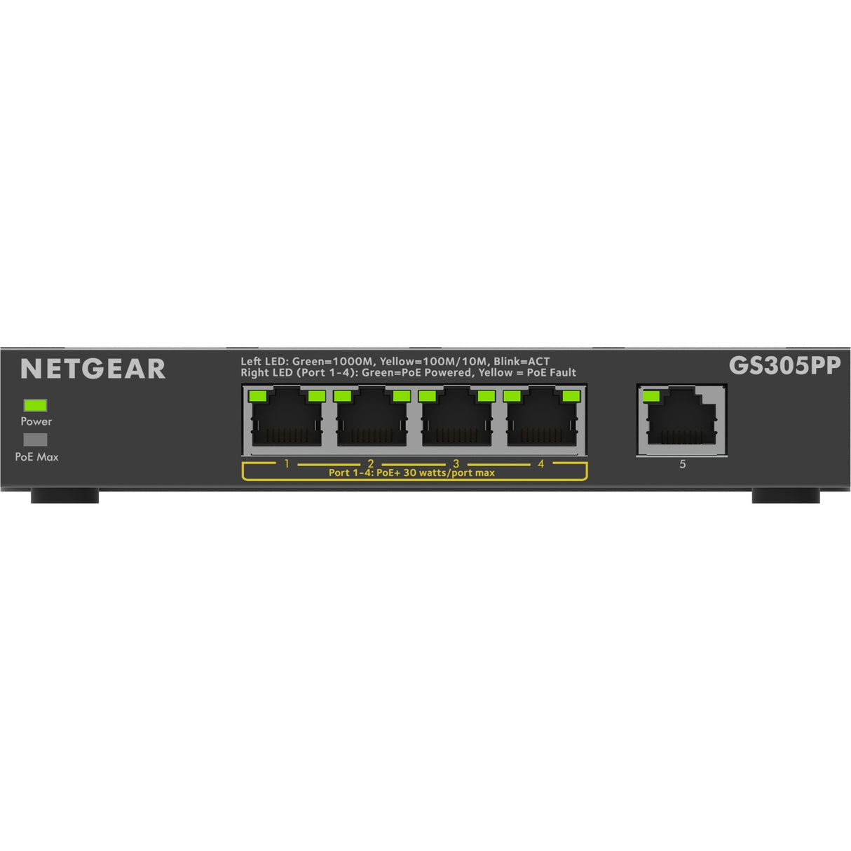 Netgear 5-Port Gigabit Ethernet Poe+ Unmanaged Switch (GS3