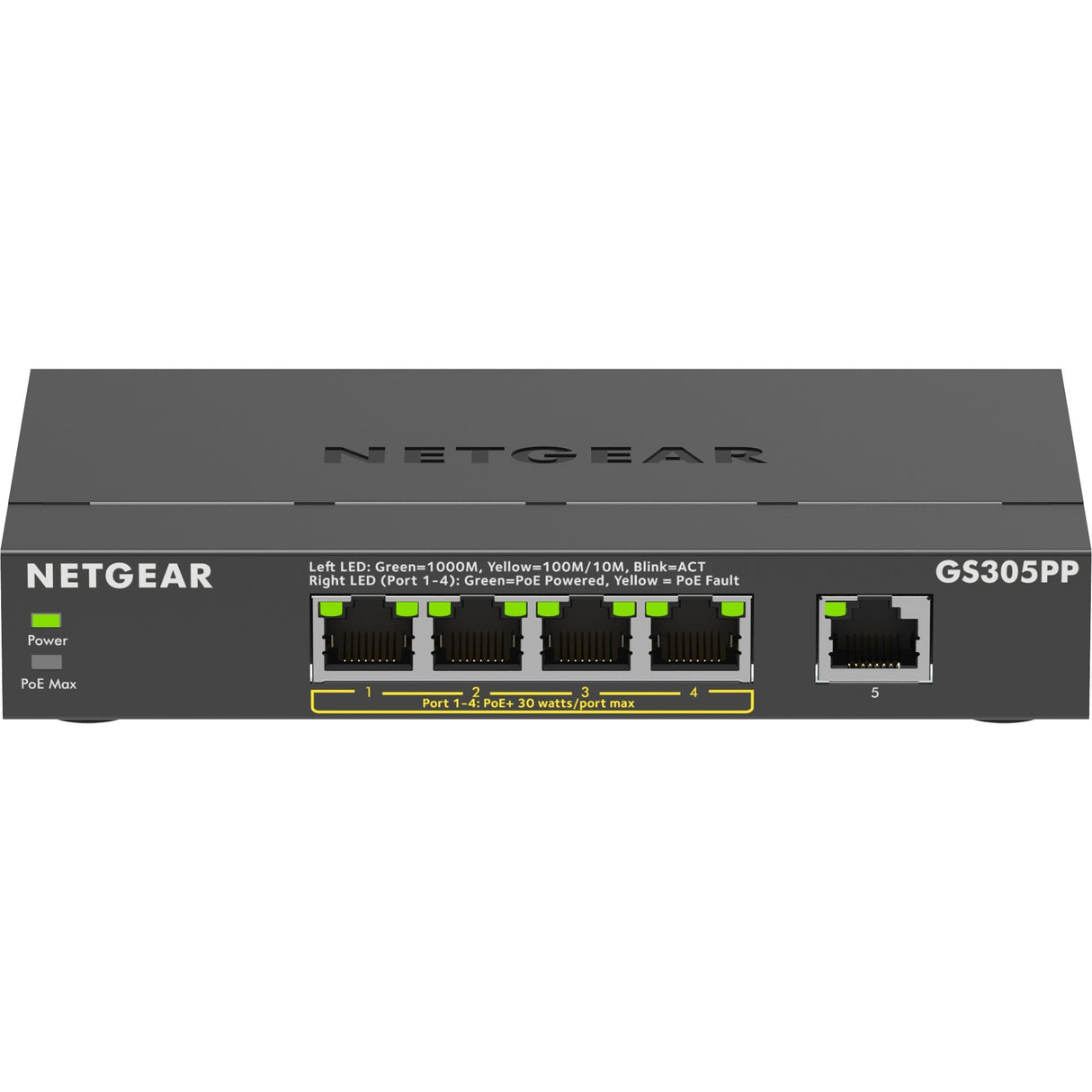Netgear 5-Port Gigabit Ethernet Poe+ Unmanaged Switch (GS3