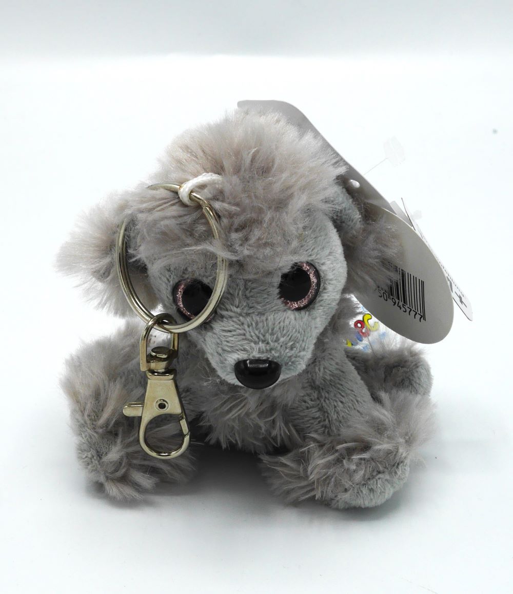Key ring with plush dog 9 cm high