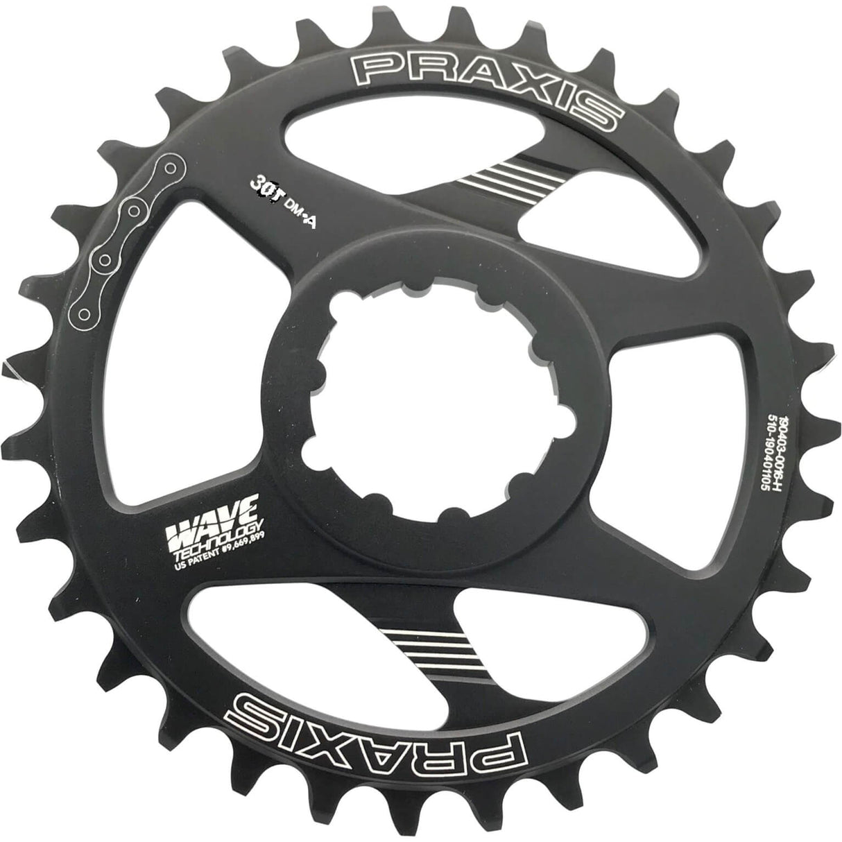 Praxis Chain Top 1x MTB DM-A 30T in acciaio nero