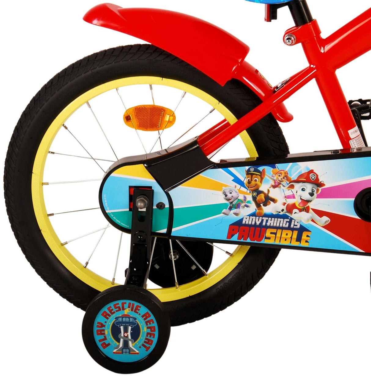 Otroško kolo Paw Patrol - Fantje - 16 palcev - rdeča modra