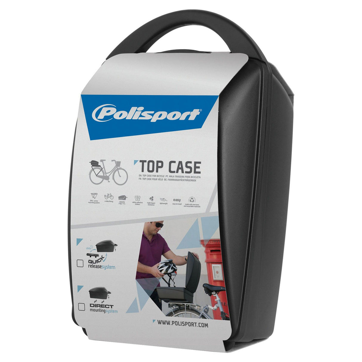 Top case Polisport Luxury - Black (fixed assembly on carrier)