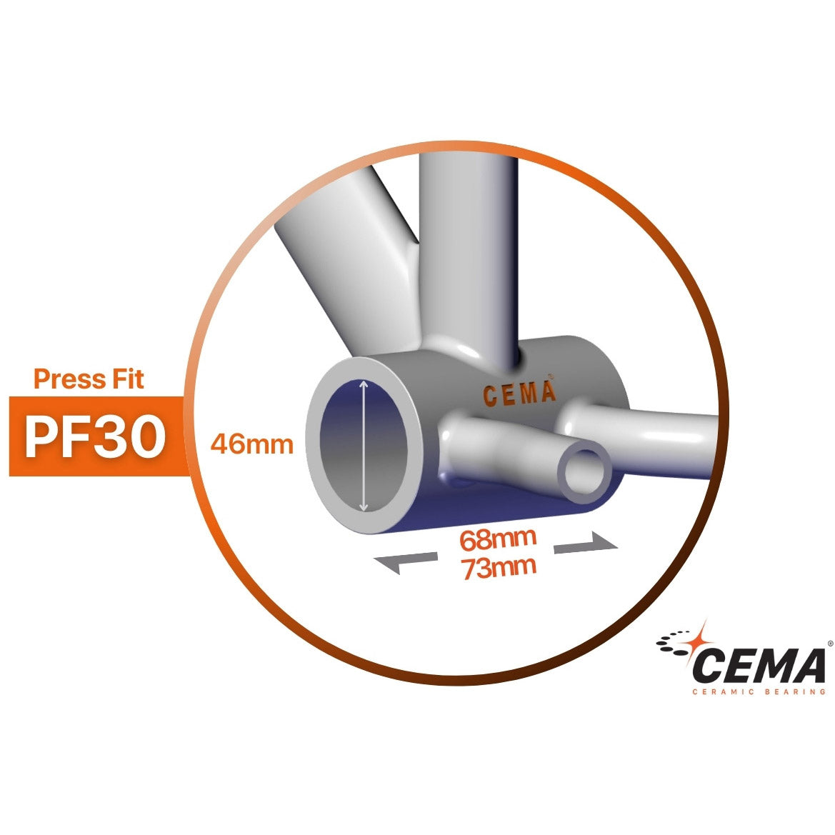 CEMA BRACKETAS PF30 SRAM DUB-RVS-ZWART