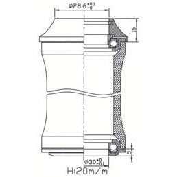 Tecora Ball Head SS44 28,6 ZS44 30 1.1 8 ”černá