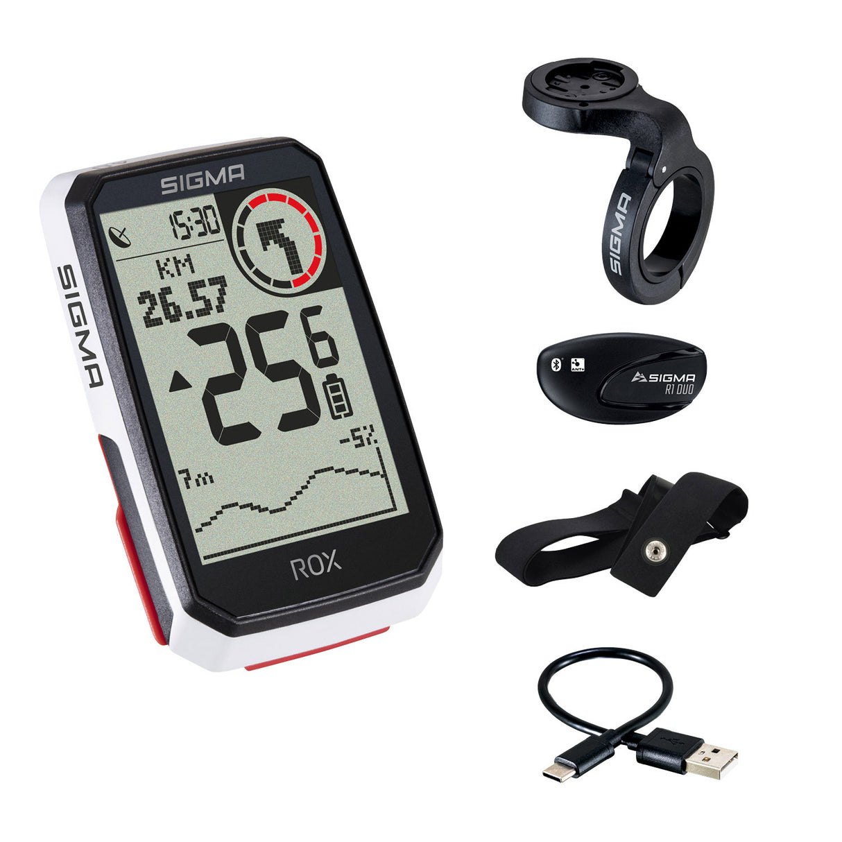 Sigma Rox 4.0 GPS SW White HR Krmilnik + Ant + Ble Brabstiev