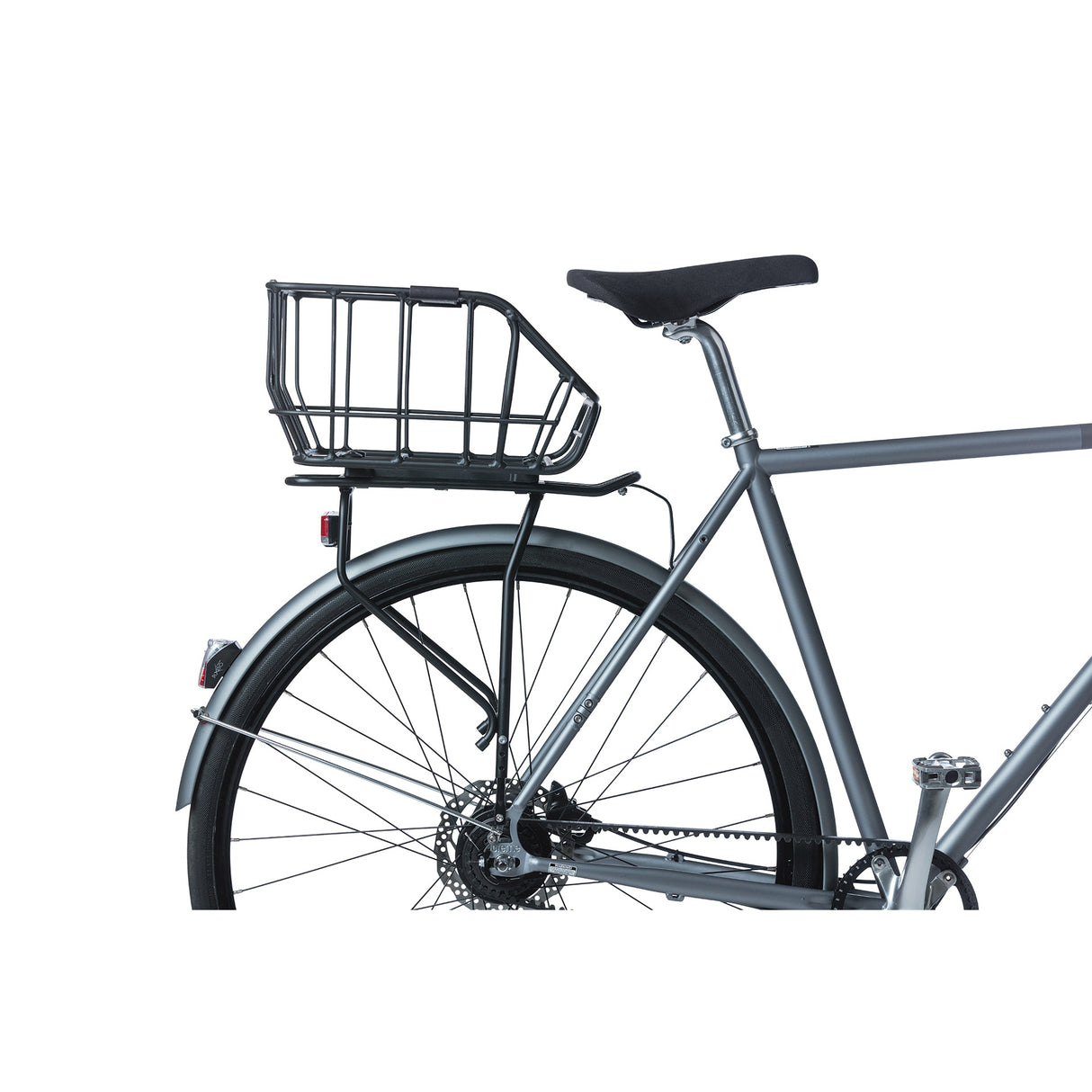 Basil Portland - Bicycle basket Mik - On the back - Mat black